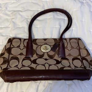 Classic brown coach handbag